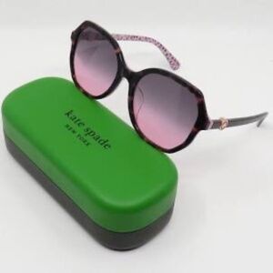 Kate Spade New Lourdes/F/S HT8 Pink Tortoise/Grey Shaded Pink Square Sunglasses